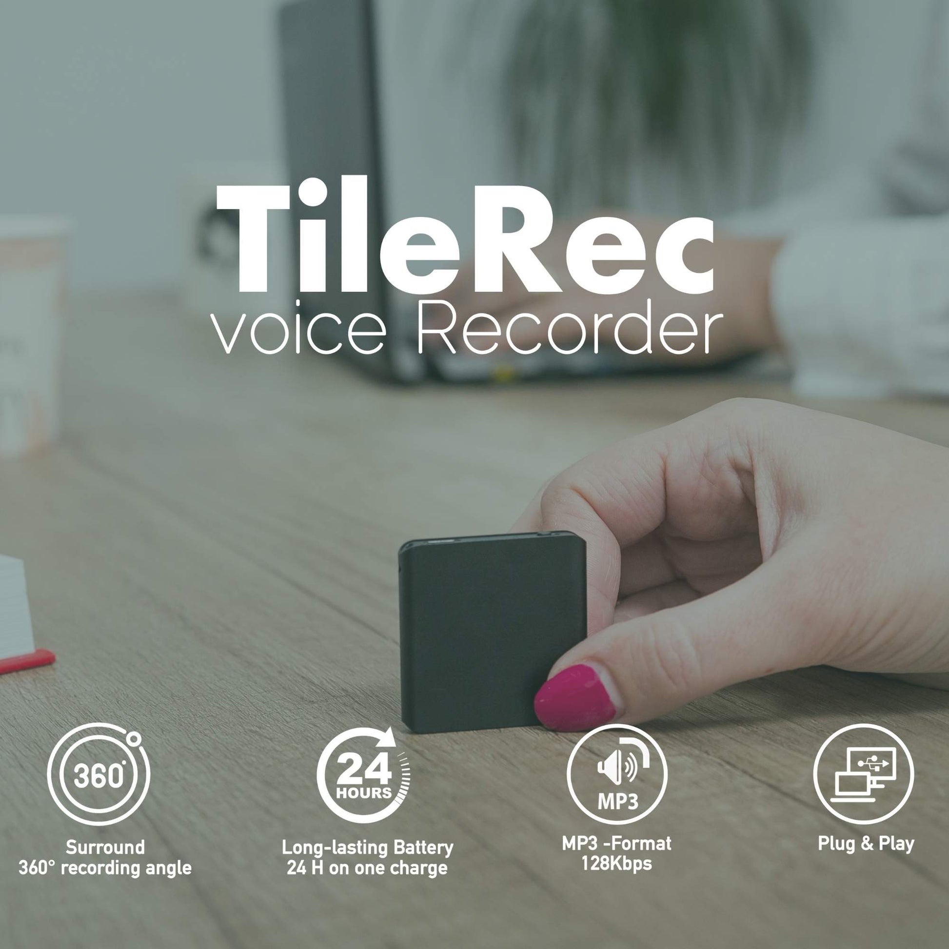 TileRec - world's thinnest micro voice recorder by aTTo Digital